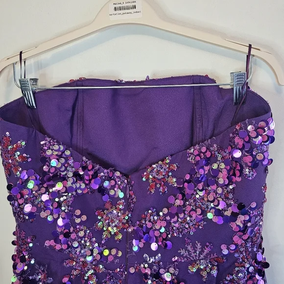 NWT Helsi Anita Strapless Sequin Fit & Flare Violet Dress XL 12-14 - Picture 8 of 13